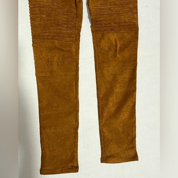 A.Peach - Womens Motto Style Faux Suede Leggings Sz. MD - Picture 3 of 8